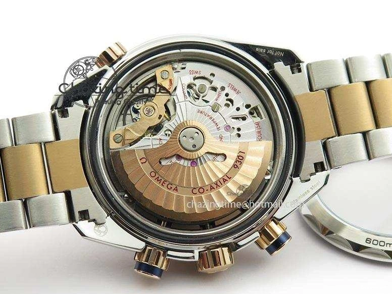 0209 FlexibleFit Seamaster Professional Chrono SS RG Blue Ceramic Blue Dial On SS RG Bracelet A 8211